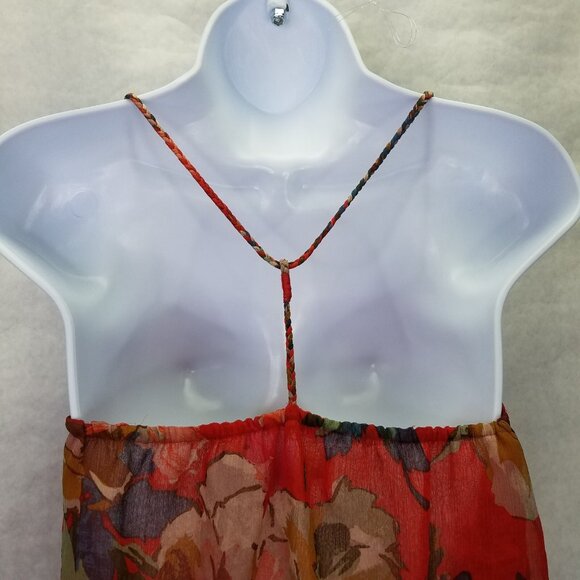 Abercrombie & Fitch Camisole Women's XS Red Floral Beaded Tank Top String A&F - Picture 11 of 14